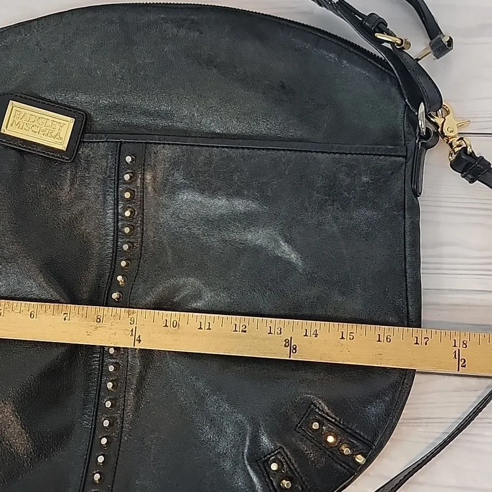 Badgley Mischka Shoulder Bag Dark Green Leather Large Capacity